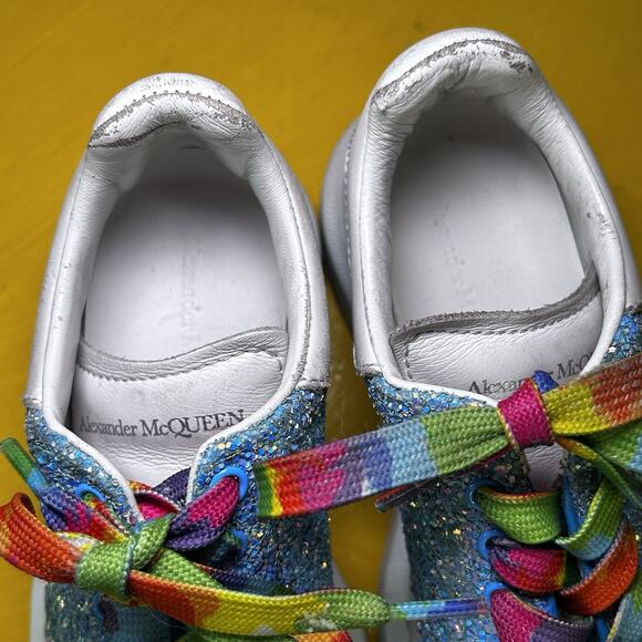 Alexander McQueen Kids Sneaker Blue Glitter Shoe 27 D - Picture 13 of 16